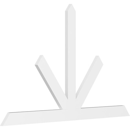 Ekena Millwork Saratoga Architectural Grade PVC Gable Bracket, 96"W x 60"H x 2"D x 6"F, 15/12 Pitch GBP096X60X0206SAR00